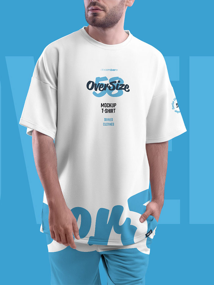 9 Mockups Oversize T-shirt + 1 Free