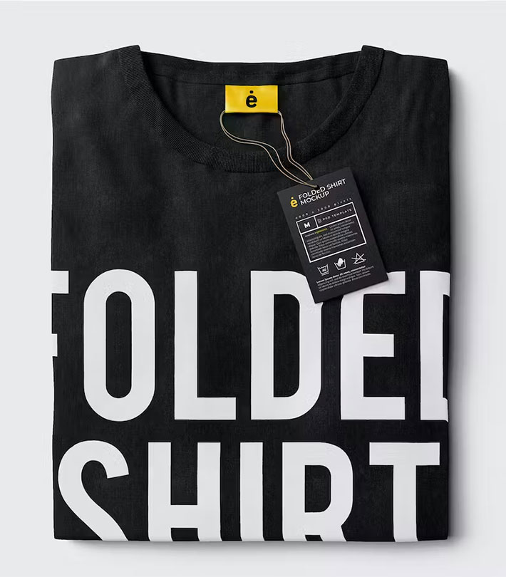 Folded T-Shirt Mockup Template