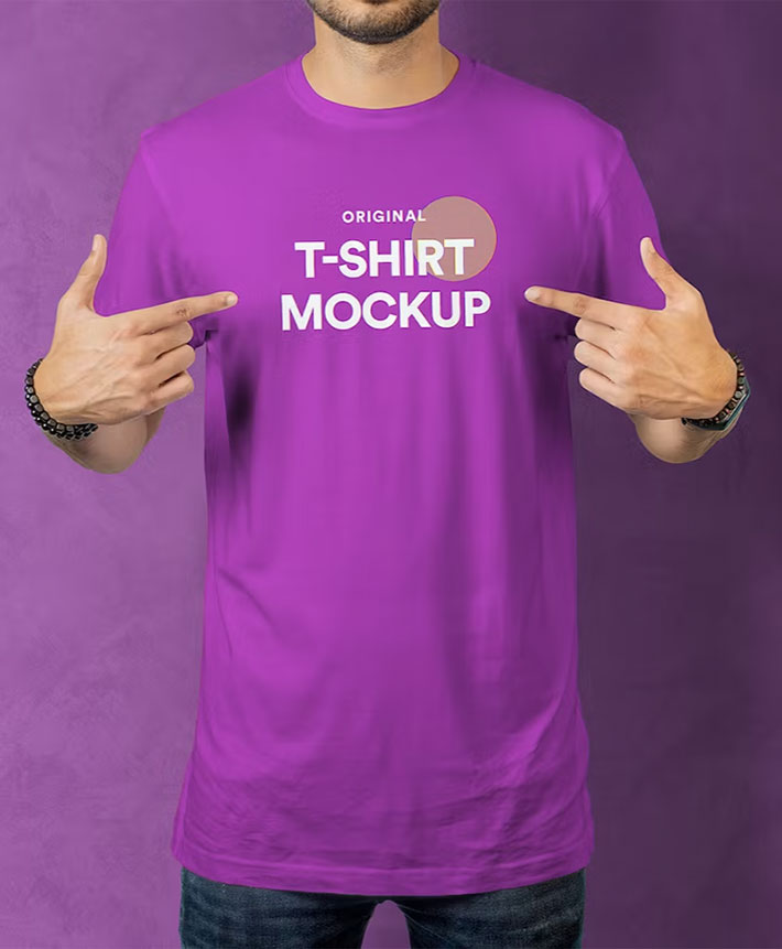 Male Model T-Shirt Mockup Psd
