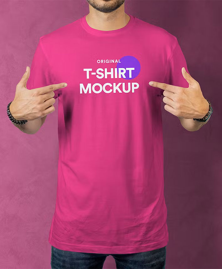 Male Model T-Shirt Mockup Template