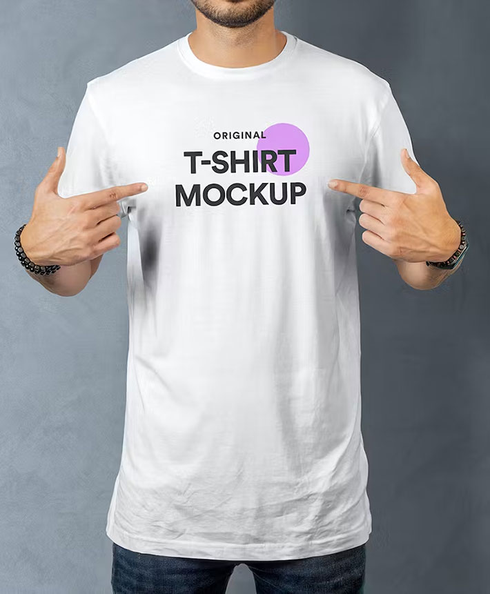 Male Model T-Shirt Mockup