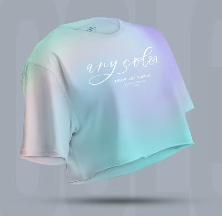 Mockups Crop Top T-shirt in 3D Style