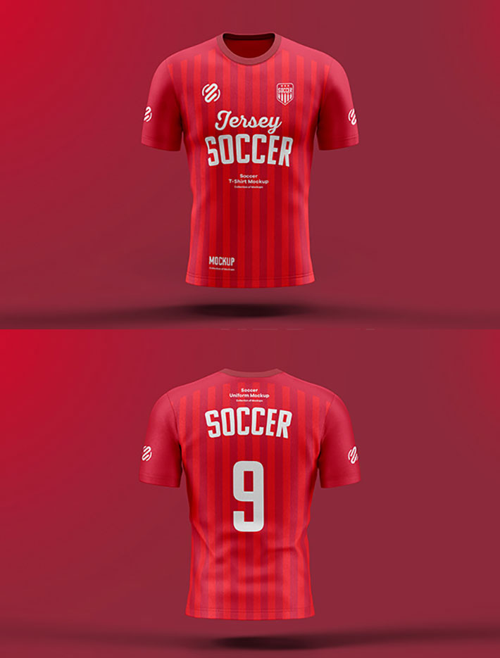 Soccer T-Shirt Mock-ups Templates