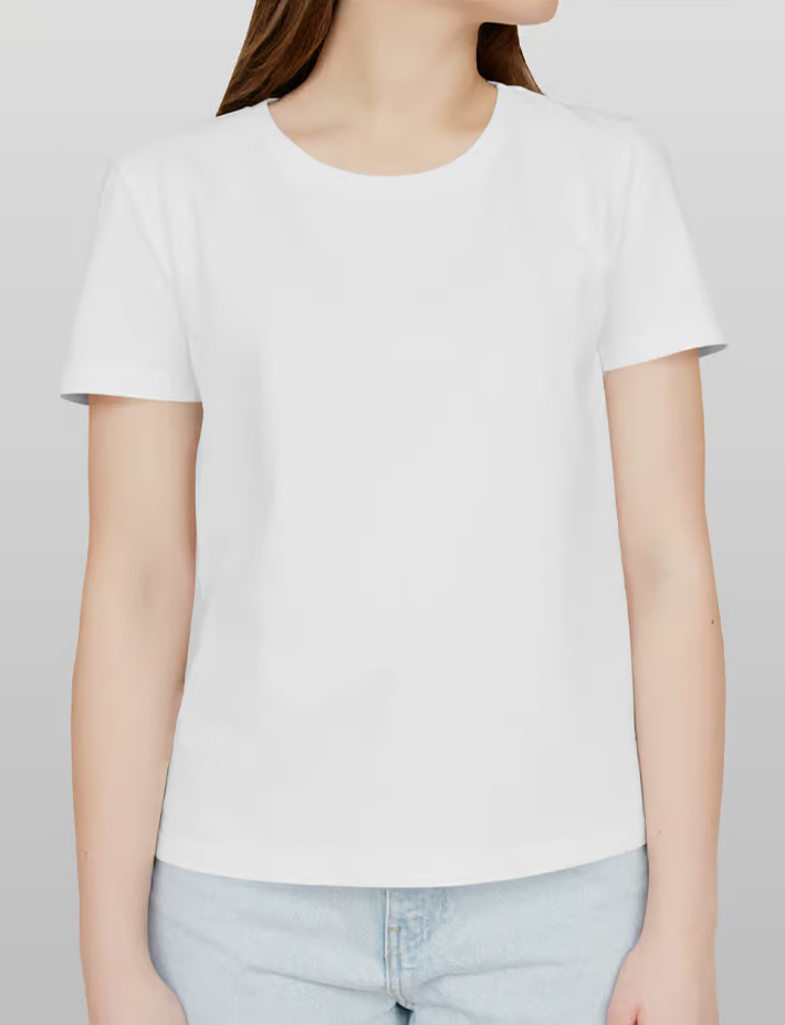 Standing Woman with T-shirt Mockup